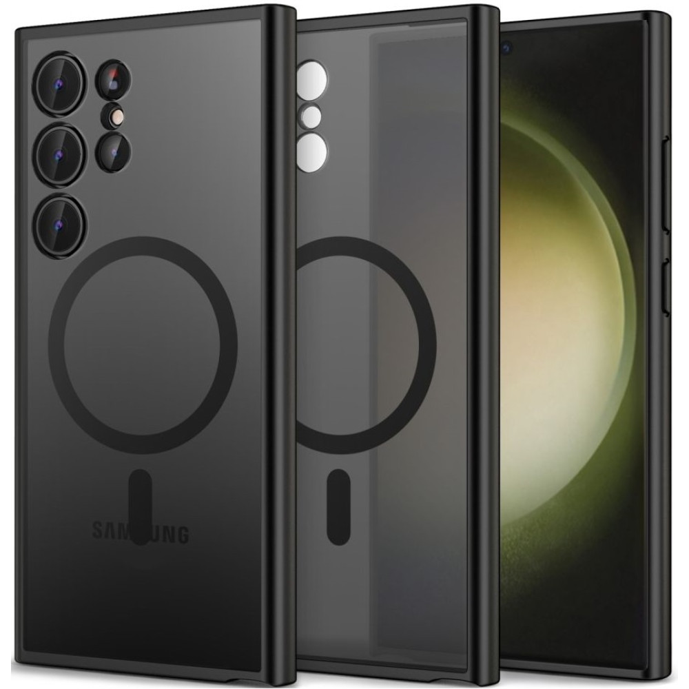 Σκληρή Ημιδιάφανη Θήκη MagSafe Samsung Galaxy S24 Ultra - Tech-Protect MagMat - Matte Black (5906203690534)