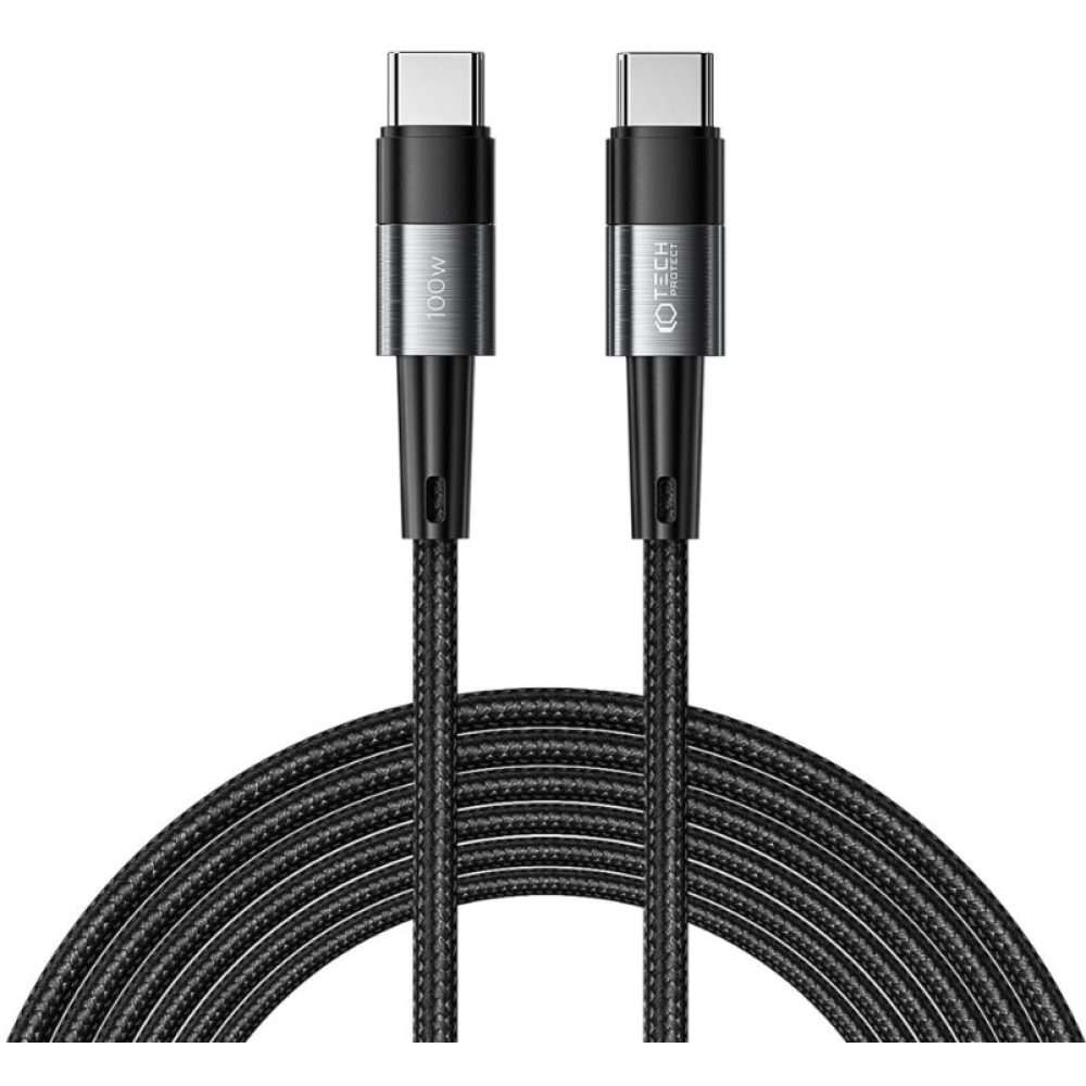 Tech-Protect Ultraboost Cable - Καλώδιο Φόρτισης και Μεταφοράς Δεδομένων Type-C σε Type-C - 300cm - 100W - 5A - Grey (9319456606058)
