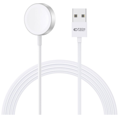 Tech-Protect Ultraboost Magnetic Cable - Μαγνητικός Ασύρματος Φορτιστής USB-A για Apple Watch - 2.5W - 120cm - White (9490713932773)