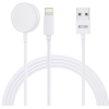 Tech-Protect Ultraboost 2in1 Magnetic Cable - Μαγνητικός Ασύρματος Φορτιστής USB-A σε Apple Watch / Lightning - 2.5W - 2.4A - 150cm - White (9490713932780)