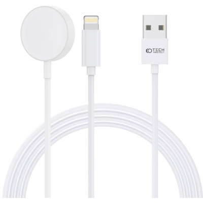 Tech-Protect Ultraboost 2in1 Magnetic Cable - Μαγνητικός Ασύρματος Φορτιστής USB-A σε Apple Watch / Lightning - 2.5W - 2.4A - 150cm - White (9490713932780)