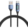 Tech-Protect Ultraboost LED Cable - Καλώδιο Φόρτισης και Μεταφοράς Δεδομένων USB-A σε Type-C με Ψηφιακή Οθόνη LED - 100cm - 66W - 6A - Blue (5906203690671)