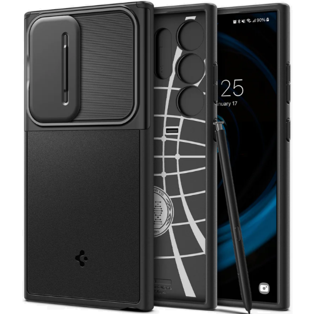 Θήκη με Κάλυμμα για την Κάμερα - Samsung Galaxy S24 Ultra - Spigen Optik Armor - Black (ACS07313)