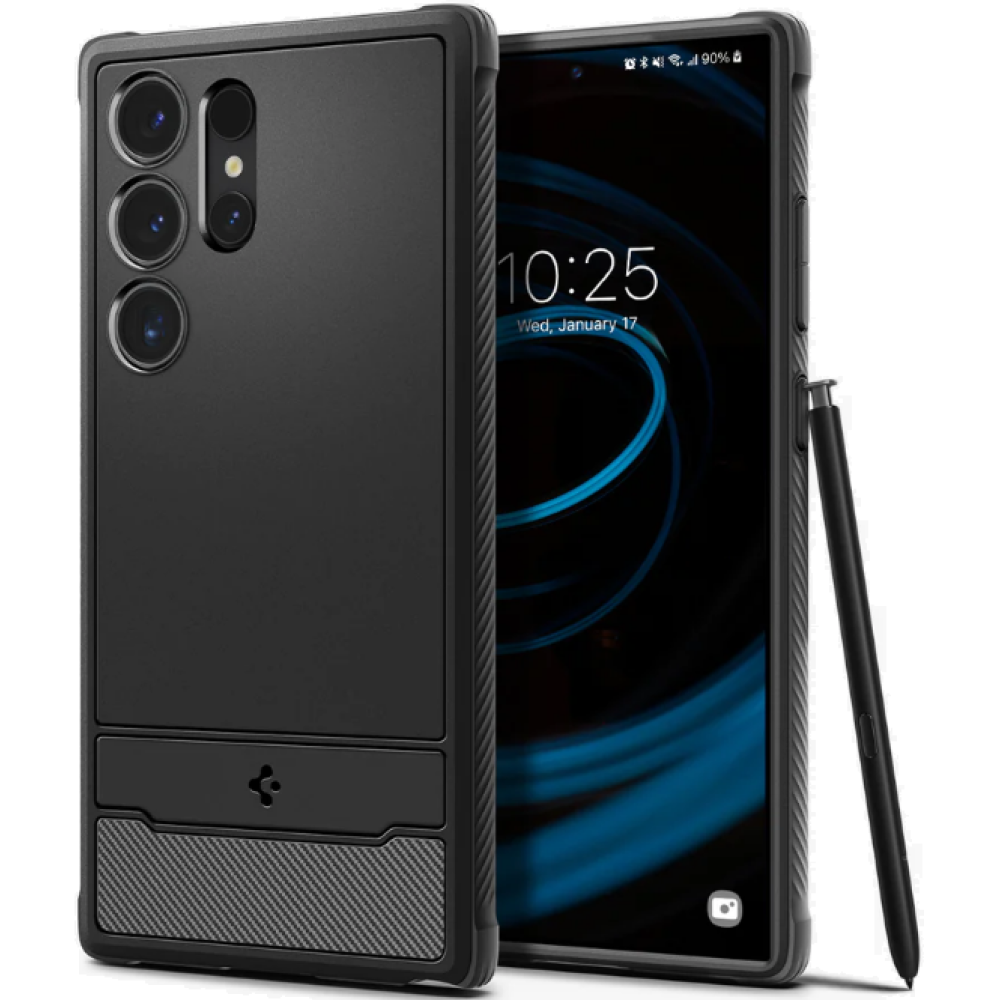 Ανθεκτική Θήκη Σιλικόνης - Samsung Galaxy S24 Ultra - Spigen Rugged Armor - Matte Black (ACS07286)