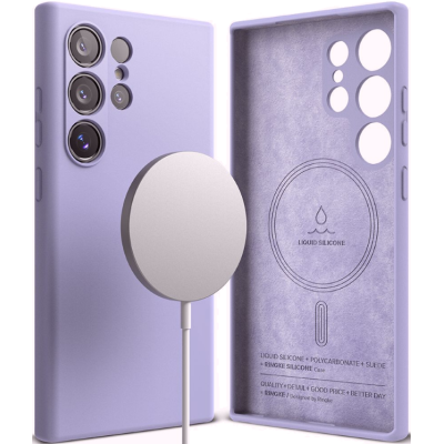 Ανθεκτική MagSafe Θήκη Σιλικόνης - Samsung Galaxy S24 Ultra - Ringke Silicone Magnetic - Lavender (8809961784002)