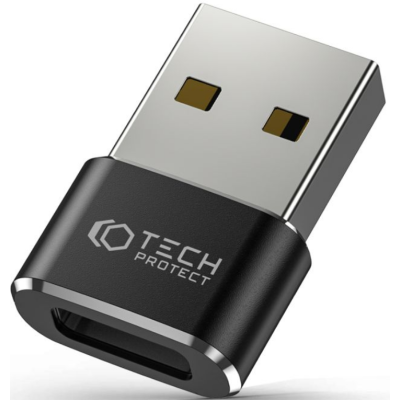 Tech-Protect Ultraboost Adapter - Αντάπτορας USB-A (male) σε Type-C (female) - Black (9490713932247)