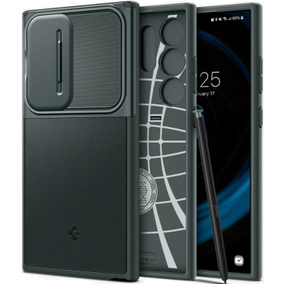 Θήκη με Κάλυμμα για την Κάμερα - Samsung Galaxy S24 Ultra - Spigen Optik Armor - Abyss Green (ACS07314)