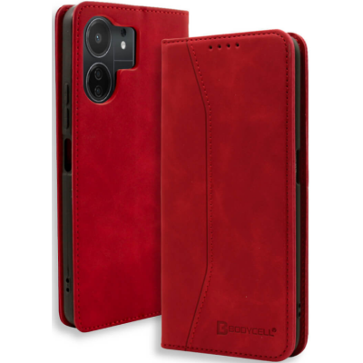 Bodycell Θήκη - Πορτοφόλι Xiaomi Redmi 13C / Poco C65 - Red (5206015073144)