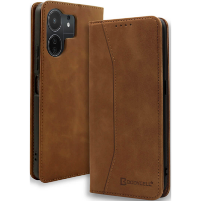 Bodycell Θήκη - Πορτοφόλι Xiaomi Redmi 13C / Poco C65 - Brown (5206015073137)