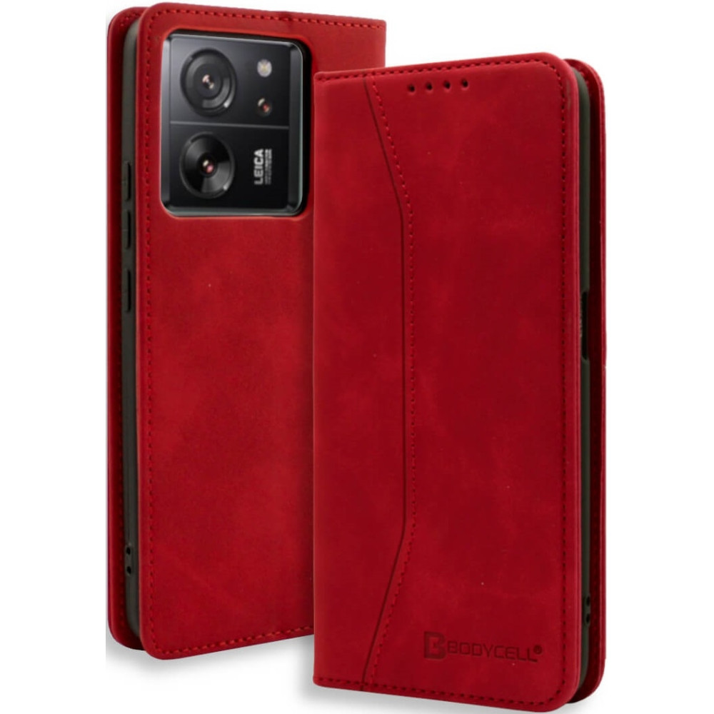 Bodycell Θήκη - Πορτοφόλι Xiaomi 13T / 13T Pro - Red (5206015072116)