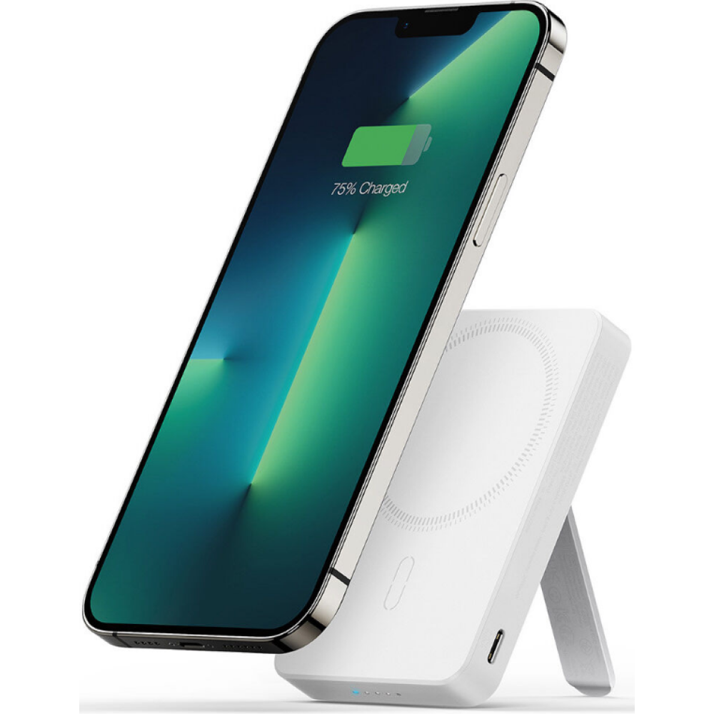 ESR HaloLock Kickstand Wireless PowerBank με 1 x Type-C - 20W - 10.000mAh / Βάση Ασύρματης Φόρτισης MagSafe 7.5W - White (4894240132579)