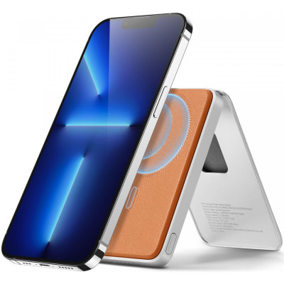 ESR HaloLock PowerBank Wallet με 1 x Type-C - 12W - 5.000mAh / MagSafe Θήκη - Πορτοφόλι για Κάρτες από Vegan Δέρμα / Βάση Ασύρματης Φόρτισης MagSafe 7.5W - Caramel Brown (4894240168578)