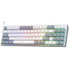 Redragon K628 Pollux RGB Mechanical Gaming Keyboard - Ενσύρματο RGB Gaming Μηχανικό 75% Πληκτρολόγιο με 78 Hot-Swappable Red Διακόπτες - US - White / Grey (6950376717344)