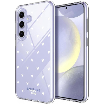 Διάφανη Θήκη Σιλικόνης - Samsung Galaxy S24 - HappyCase - Hearts Print (8719246442421)
