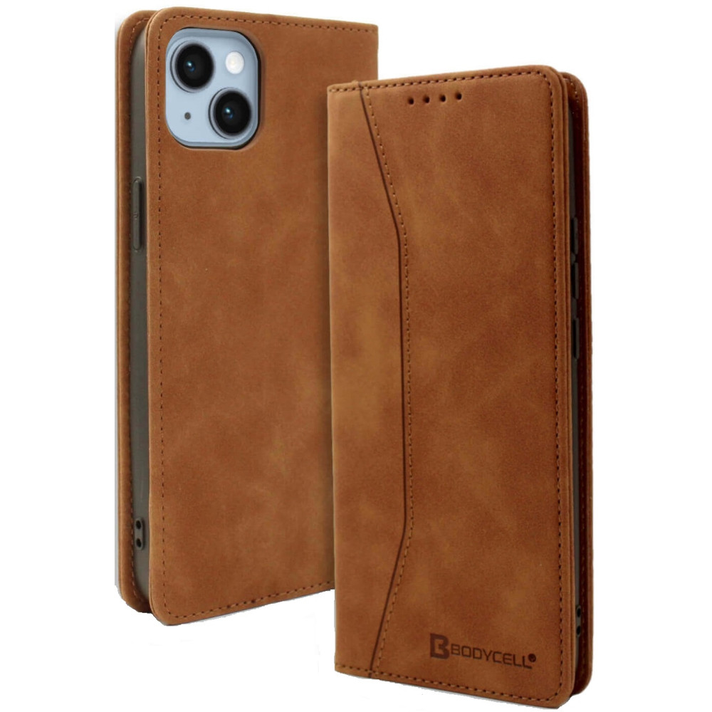 Bodycell Θήκη - Πορτοφόλι Apple iPhone 15 Plus - Brown (5206015073212)