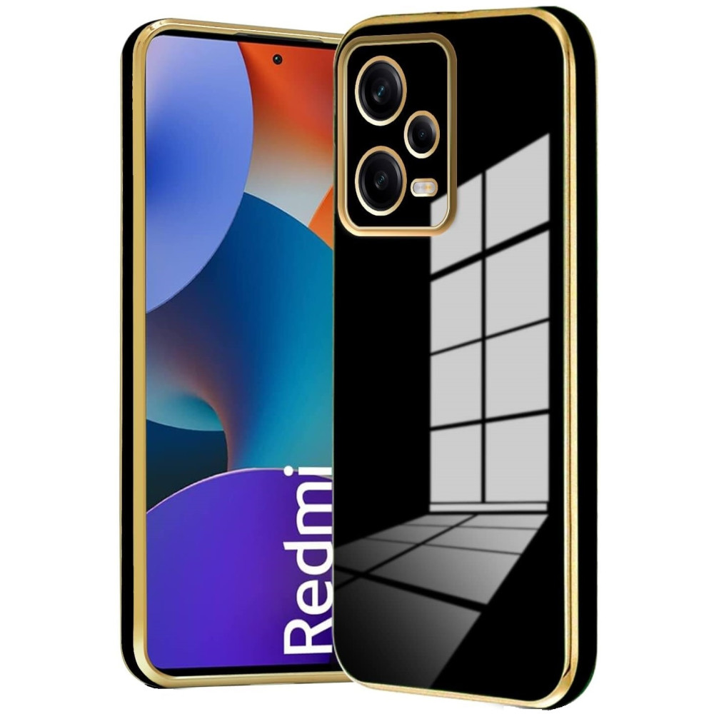 Bodycell Gold Plated - Θήκη Σιλικόνης Xiaomi Redmi Note 12 Pro 5G - Black (5206015071744)