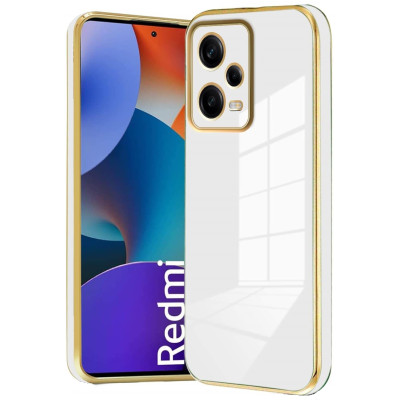 Bodycell Gold Plated - Θήκη Σιλικόνης Xiaomi Redmi Note 12 5G / Poco X5 - White (5206015071737)