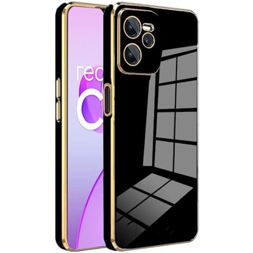 Bodycell Gold Plated - Θήκη Σιλικόνης Realme C35 - Black (5206015070785)