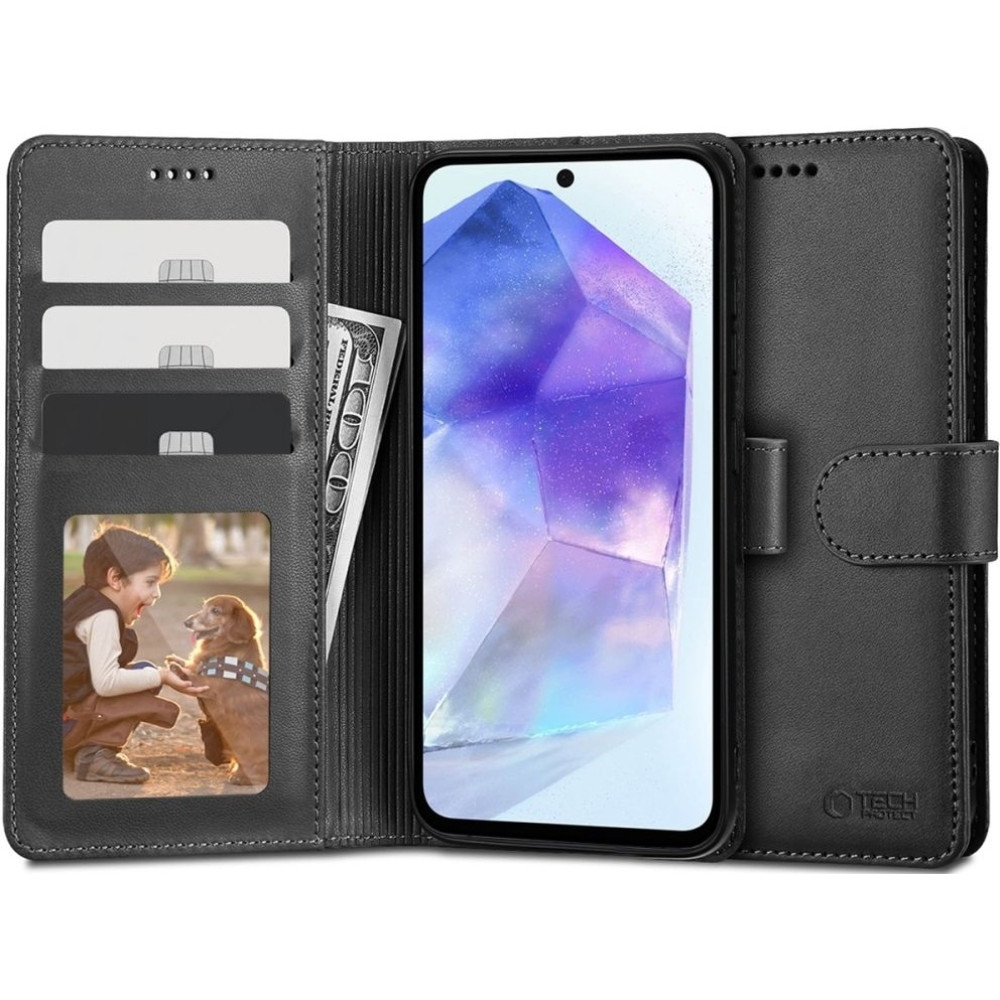 Θήκη Πορτοφόλι Samsung Galaxy A55 - Tech-Protect Wallet - Black (5906203692118)