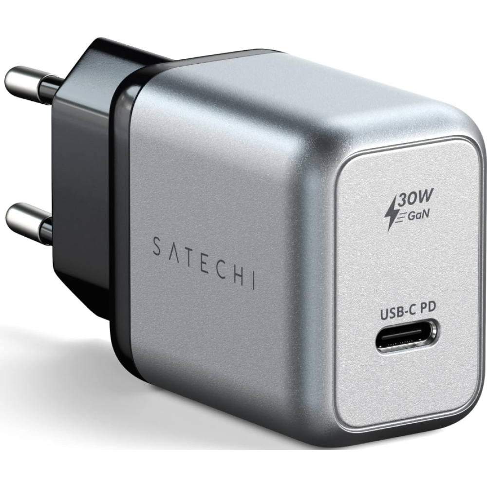 Satechi 30W USB-C PD GaN Wall Charger - Φορτιστής Τοίχου / Αντάπτορας με 1 x Type-C - 30W - Grey (ST-UC30WCM-EU)