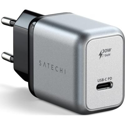 Satechi 30W USB-C PD GaN Wall Charger - Φορτιστής Τοίχου / Αντάπτορας με 1 x Type-C - 30W - Grey (ST-UC30WCM-EU)