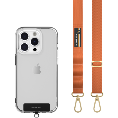 SwitchEasy MagEasy Sling Strap & Strap Card 20mm - Αποσπώμενο Λουράκι Λαιμού για Θήκες Κινητών iPhone - Orange (MPHIPH143OG23)