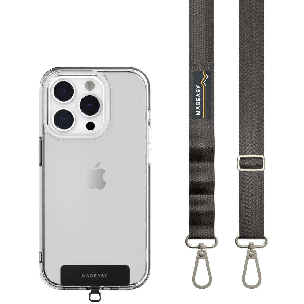 SwitchEasy MagEasy Sling Strap & Strap Card 20mm - Αποσπώμενο Λουράκι Λαιμού για Θήκες Κινητών iPhone - Concrete Gray (MPHIPH143CR23)