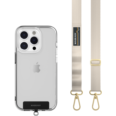 SwitchEasy MagEasy Sling Strap & Strap Card 20mm - Αποσπώμενο Λουράκι Λαιμού για Θήκες Κινητών iPhone - Starlight (MPHIPH143SI23)