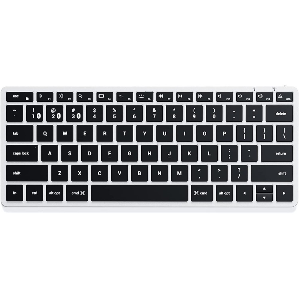 Satechi Slim X1 Bluetooth Backlit Keyboard για Mac - Ασύρματο Bluetooth Πληκτρολόγιο Αλουμινίου με Οπίσθιο Φωτισμό - Αγγλικό US - Silver (ST-BTSX1S)