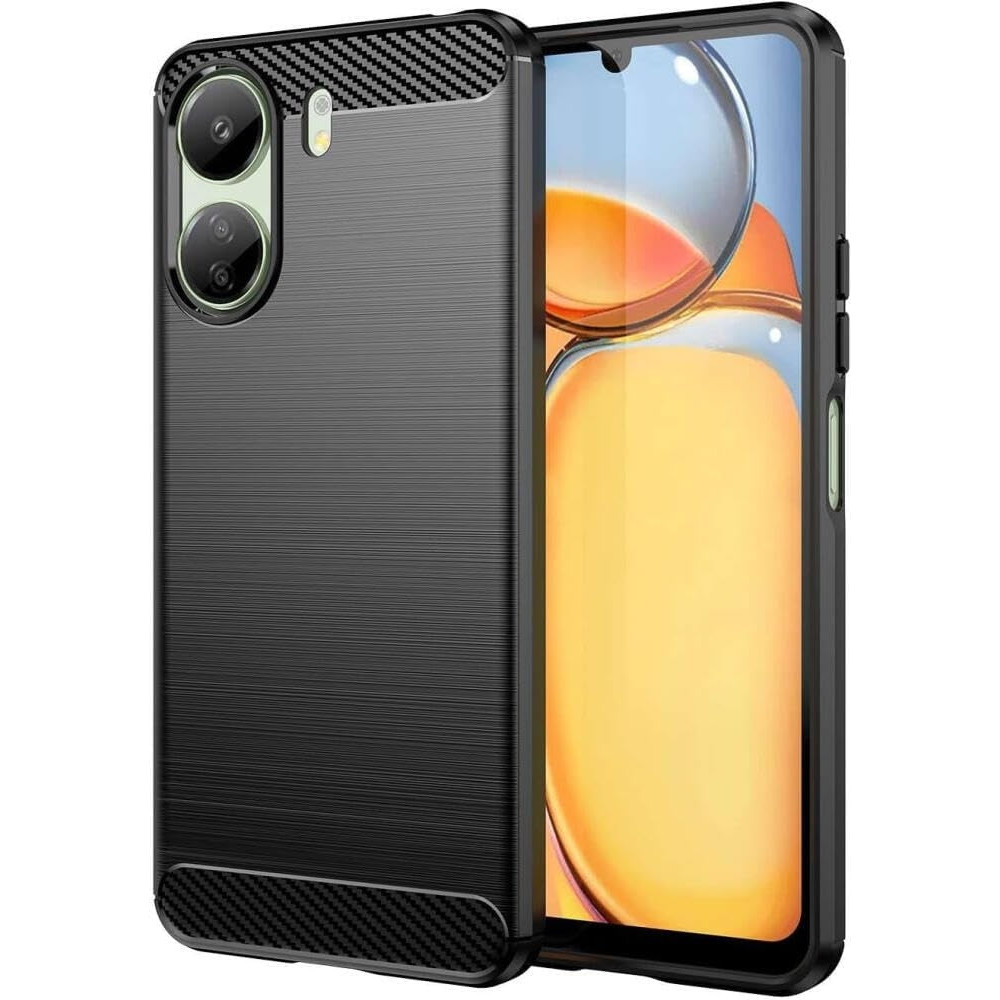 HappyCase Θήκη Σιλικόνης Brushed - Xiaomi Redmi 13C 4G / Poco C65 - Black (8719246441196)
