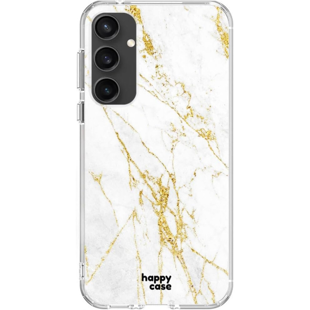 HappyCase Θήκη Σιλικόνης - Samsung Galaxy S23 FE - White Marble Print (8719246442520)