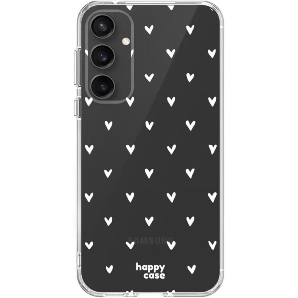 HappyCase Διάφανη Θήκη Σιλικόνης - Samsung Galaxy S23 FE - Hearts Print (8719246442551)