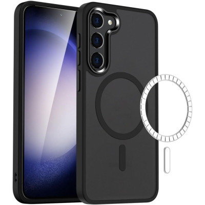 HappyCase Ημιδιάφανη Σκληρή Θήκη MagSafe - Samsung Galaxy S23 - Matte Black (8719246412707)