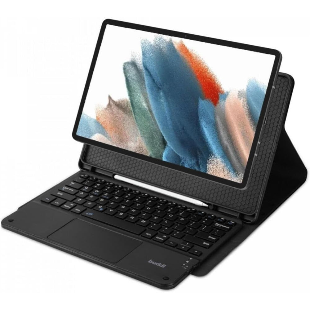 Buddi Zuna Keyboard Case - Θήκη με Υποδοχή για Γραφίδα και Πληκτρολόγιο Bluetooth - Samsung Galaxy Tab S10 Plus / S9 Plus 12.4'' X810 / X816B / X826B - Black (8719246427633)