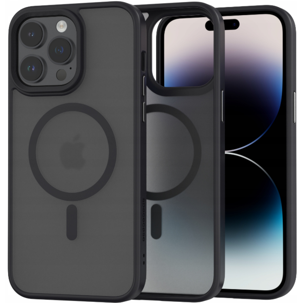 Spacecase Hybrid MagSafe - Σκληρή Ημιδιάφανη Θήκη MagSafe - Apple iPhone 14 Pro Max - Black (5905719103057)