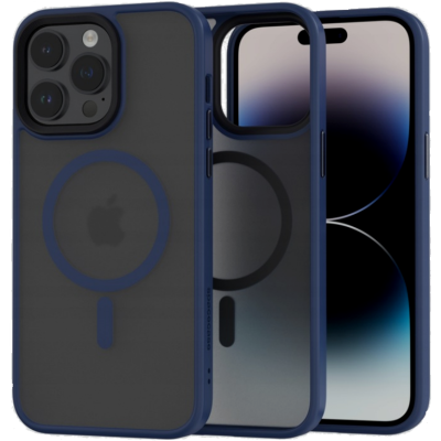 Spacecase Hybrid MagSafe - Σκληρή Ημιδιάφανη Θήκη MagSafe - Apple iPhone 14 Pro Max - Dark Blue (5905719103064)