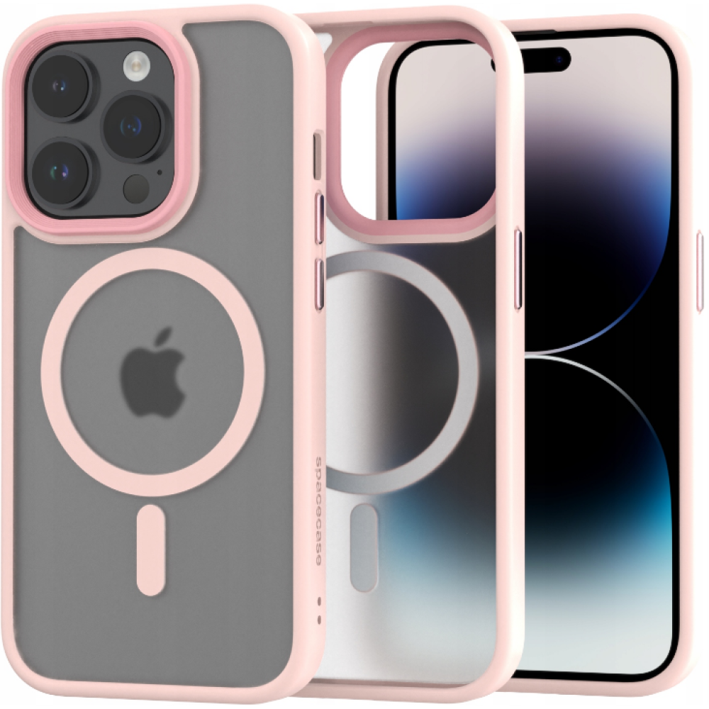 Spacecase Hybrid MagSafe - Σκληρή Ημιδιάφανη Θήκη MagSafe - Apple iPhone 14 Pro - Pink (5905719103033)