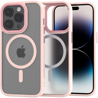 Spacecase Hybrid MagSafe - Σκληρή Ημιδιάφανη Θήκη MagSafe - Apple iPhone 14 Pro - Pink (5905719103033)