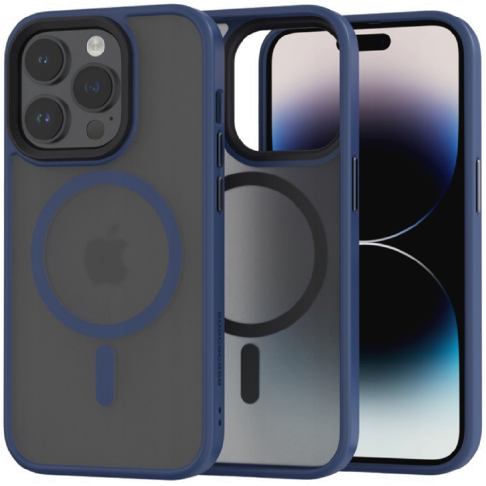Spacecase Hybrid MagSafe - Σκληρή Ημιδιάφανη Θήκη MagSafe - Apple iPhone 14 Pro - Dark Blue (5905719103002)