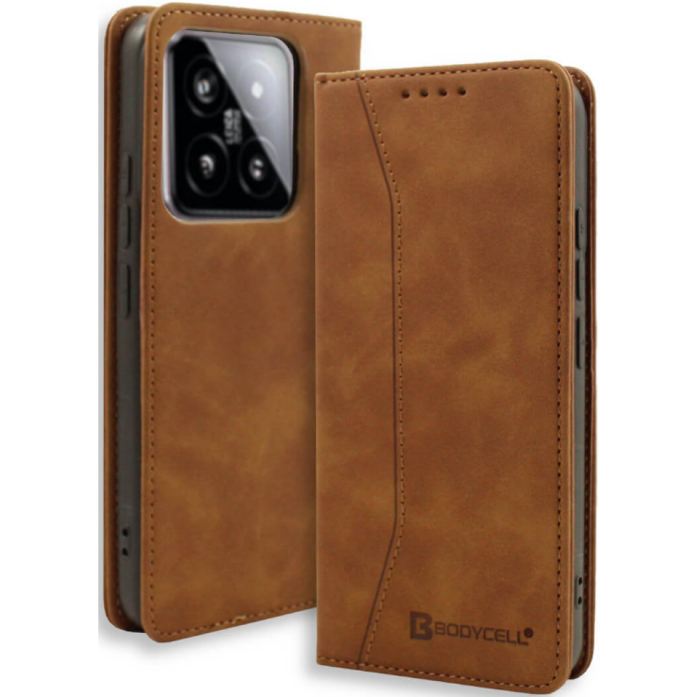 Θήκη Πορτοφόλι - Xiaomi 14 Pro - Bodycell Book Case - Brown (5206015073342)