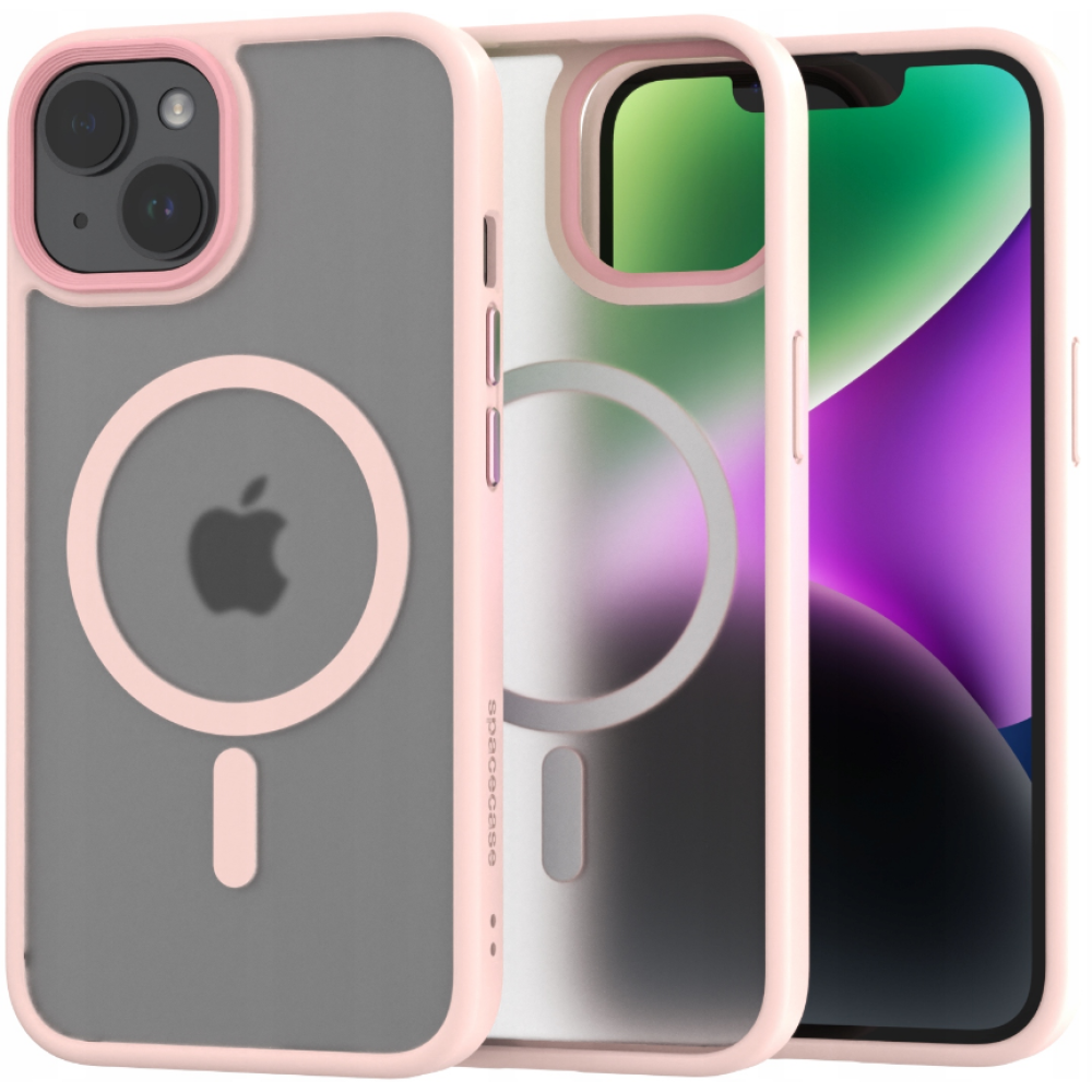Spacecase Hybrid MagSafe - Σκληρή Ημιδιάφανη Θήκη MagSafe - Apple iPhone 14 - Pink (5905719102975)