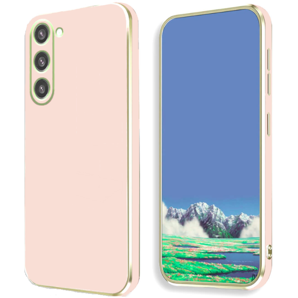 Bodycell Gold Plated - Θήκη Σιλικόνης Samsung Galaxy S23 - Pink (5206015071478)