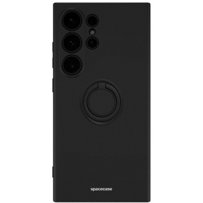 Θήκη Σιλικόνης με Μεταλλικό Μαγνητικό Ring Holder - Samsung Galaxy S24 Ultra - Spacecase Silicone Ring - Black (5905719106775)