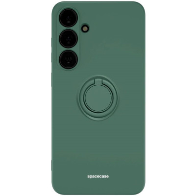 Θήκη Σιλικόνης με Μεταλλικό Μαγνητικό Ring Holder - Samsung Galaxy S24 Plus - Spacecase Silicone Ring - Dark Green (5905719106768)