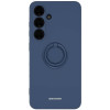 Θήκη Σιλικόνης με Μεταλλικό Μαγνητικό Ring Holder - Samsung Galaxy S24 - Spacecase Silicone Ring - Blue (5905719106706)