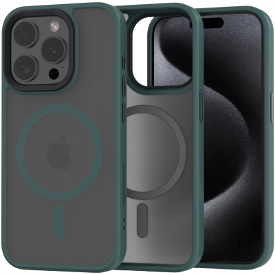 Spacecase Hybrid MagSafe - Σκληρή Ημιδιάφανη Θήκη MagSafe - Apple iPhone 15 Pro - Dark Green (5905719103217)