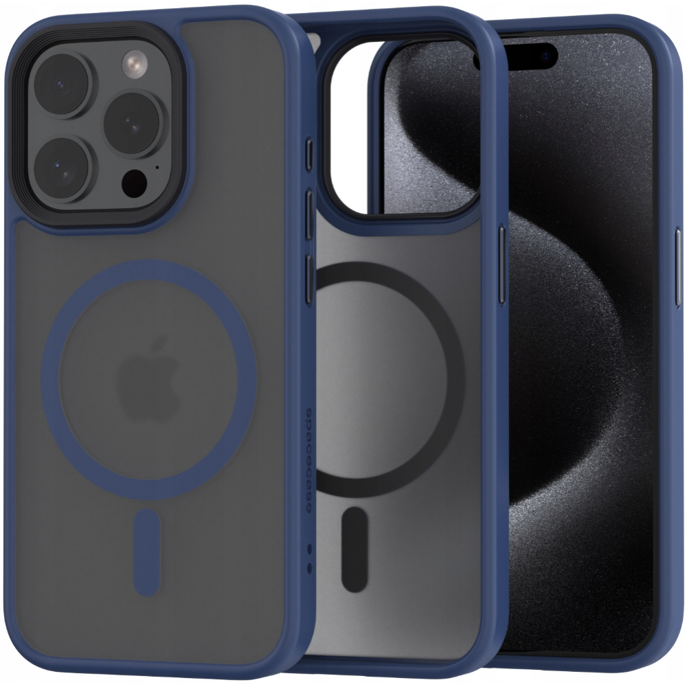 Spacecase Hybrid MagSafe - Σκληρή Ημιδιάφανη Θήκη MagSafe - Apple iPhone 15 Pro - Dark Blue (5905719103200)