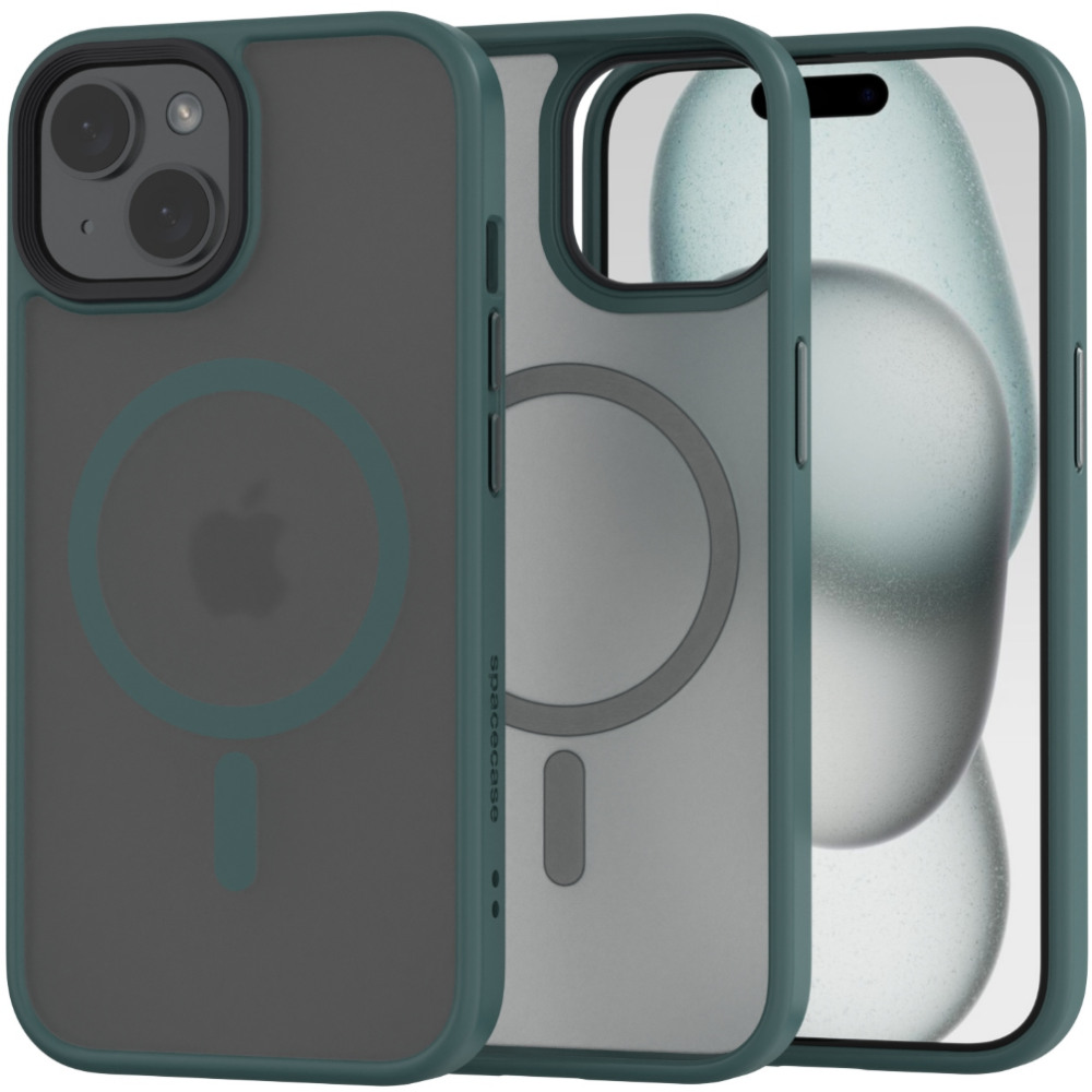 Spacecase Hybrid MagSafe - Σκληρή Ημιδιάφανη Θήκη MagSafe - Apple iPhone 15 - Dark Green (5905719103132)