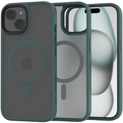 Spacecase Hybrid MagSafe - Σκληρή Ημιδιάφανη Θήκη MagSafe - Apple iPhone 15 - Dark Green (5905719103132)