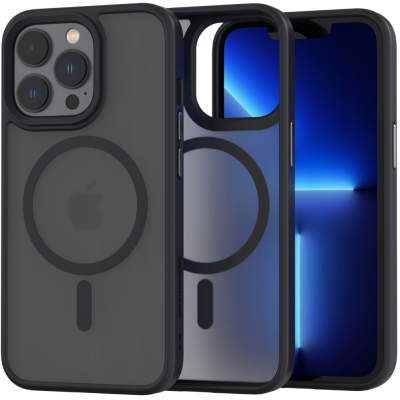 Spacecase Hybrid MagSafe - Σκληρή Ημιδιάφανη Θήκη MagSafe - Apple iPhone 13 Pro - Black (5905719102852)